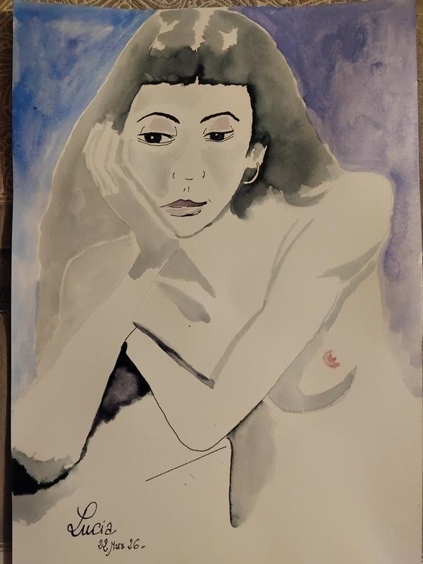 Lucia 22 Mars (3) — Acrylic on paper by Florence De martino, NAGES