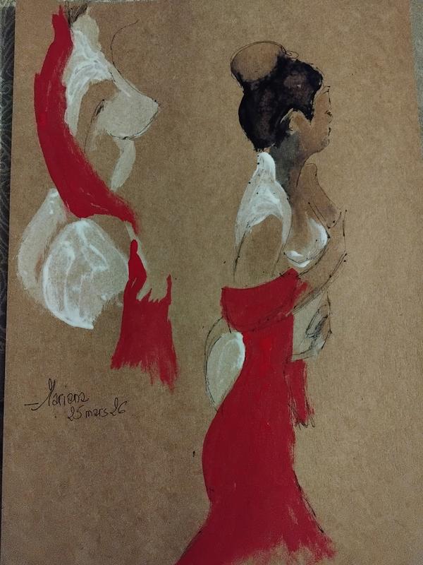 Mariana 25 Mars (6) — Acrylic on paper by Florence De martino, NAGES