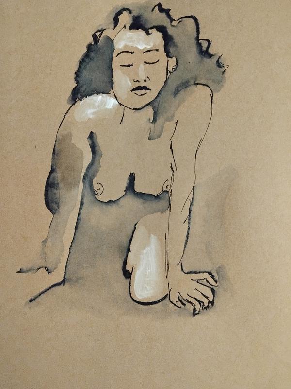 Cel 25 FéVrier (6) — Acrylic on paper by Florence De martino, NAGES