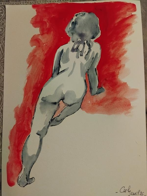 Carly 2 Avril (13) — Acrylic on paper by Florence De martino, NAGES