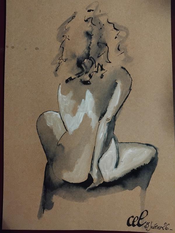 Cel 25 FéVrier (5) — Acrylic on paper by Florence De martino, NAGES