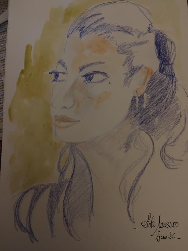 Lilu Massaro 7 Janvier (1) — Watercolor by Florence De martino, NAGES