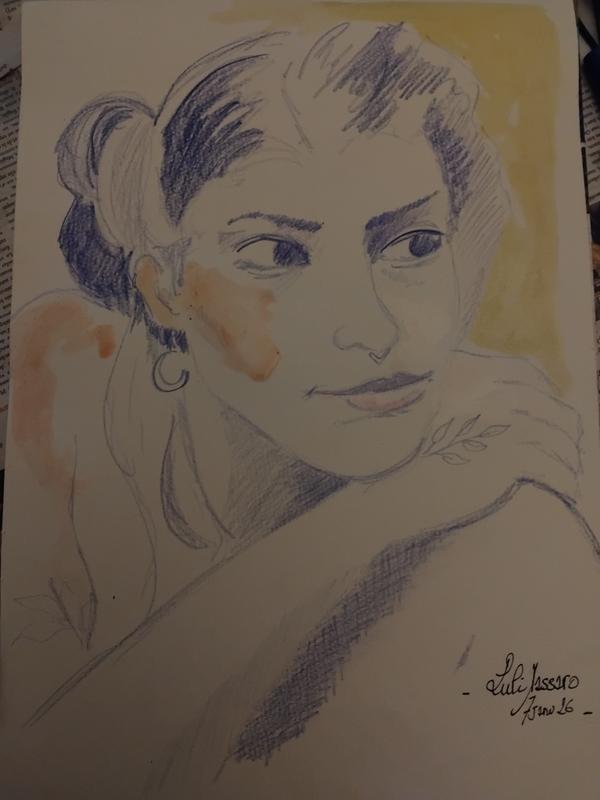 Lilu Massaro 7 Janvier (2) — Watercolor by Florence De martino, NAGES