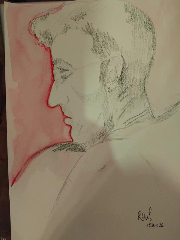 Raul 15 Janvier (2) — Acrylic on paper by Florence De martino, NAGES