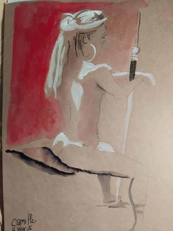 Camille 12 FéVrier (1) — Acrylic on paper by Florence De martino, NAGES