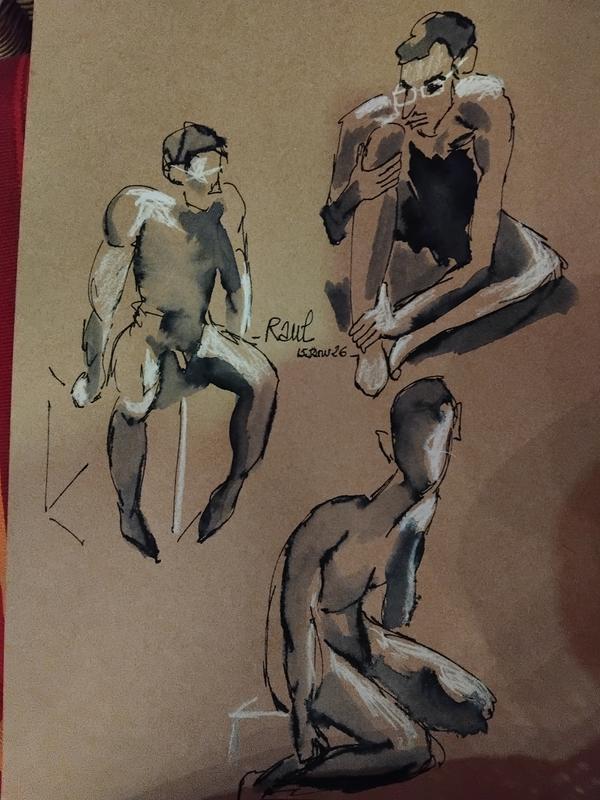 Raul 15 Janvier (4) — Acrylic on paper by Florence De martino, NAGES