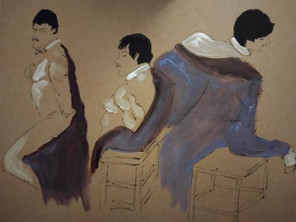 Dito 18 Mars (3) — Acrylic on paper by Florence De martino, NAGES