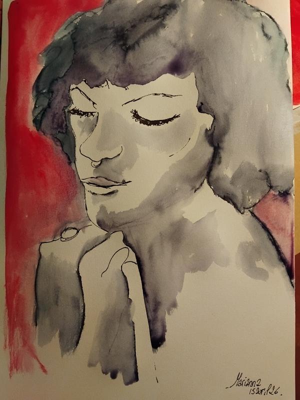 Marianna 15 Avril (2) — Acrylic on paper by Florence De martino, NAGES