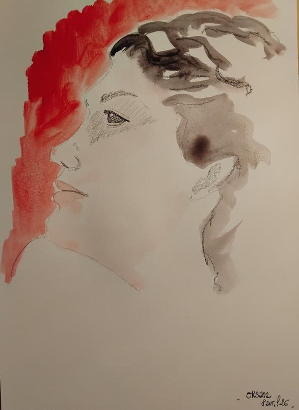 Oksana 8 Avril 2026 2 (10) — Acrylic on paper by Florence De martino, NAGES