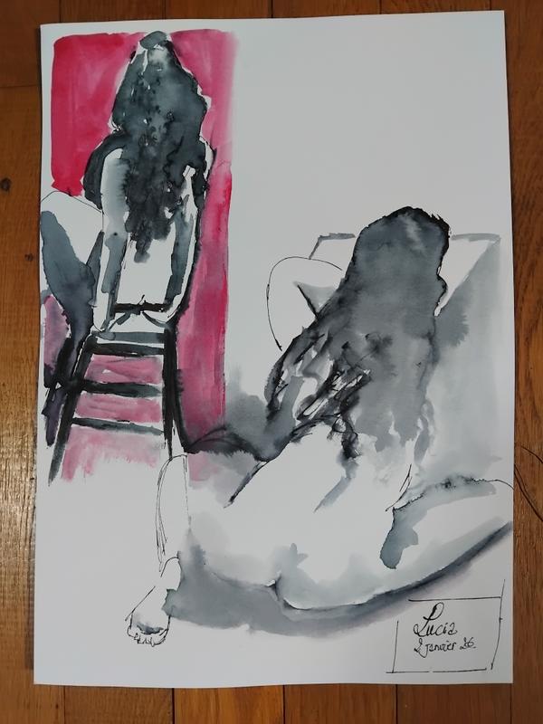 Lucia 2 Janvier (2) — Acrylic on paper by Florence De martino, NAGES
