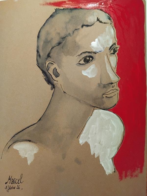 Marcel 5 FéVrier (3) — Acrylic on paper by Florence De martino, NAGES