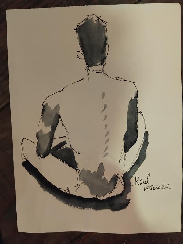 Raul 15 Janvier (5) — Acrylic on paper by Florence De martino, NAGES