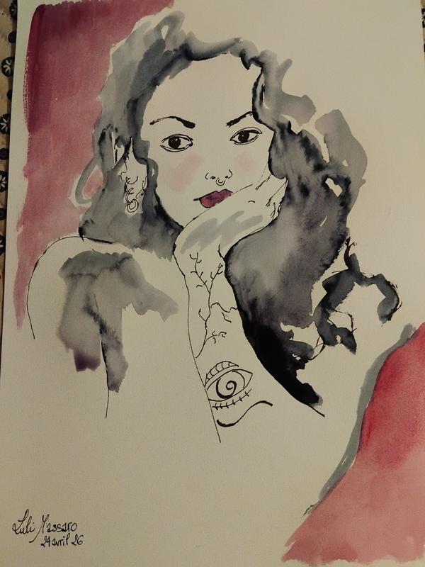 Luli Massaro 24 Avril (6) — Acrylic on paper by Florence De martino, NAGES