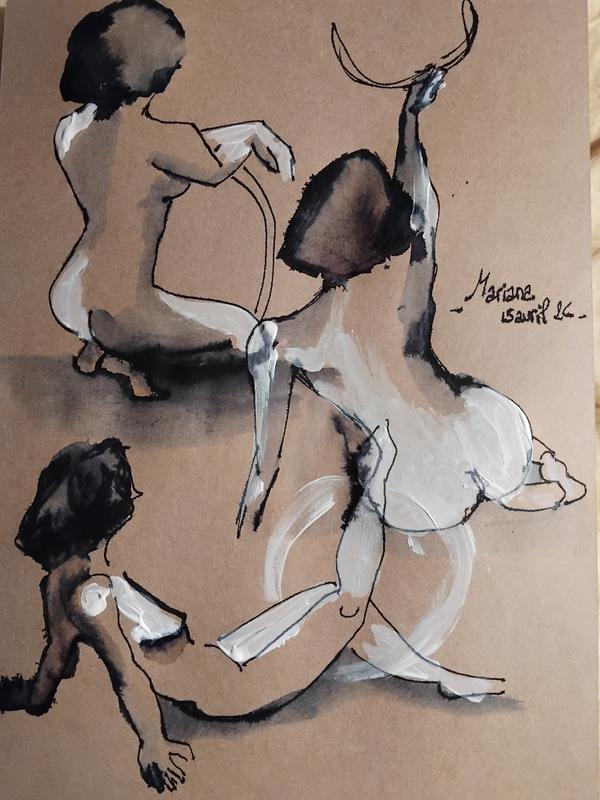 Marianna 15 Avril (3) — Acrylic on paper by Florence De martino, NAGES