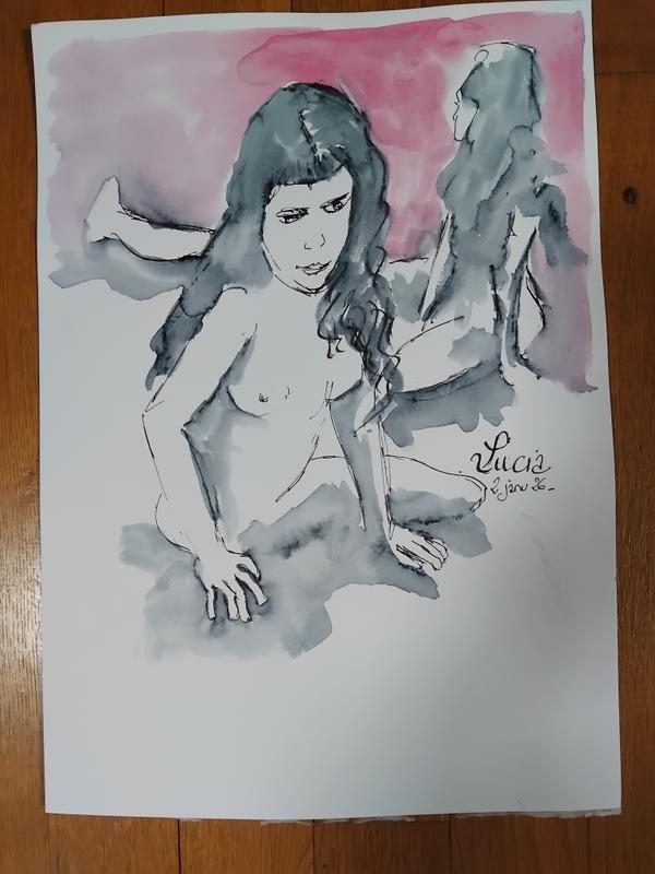 Lucia 2 Janvier (3) — Acrylic on paper by Florence De martino, NAGES