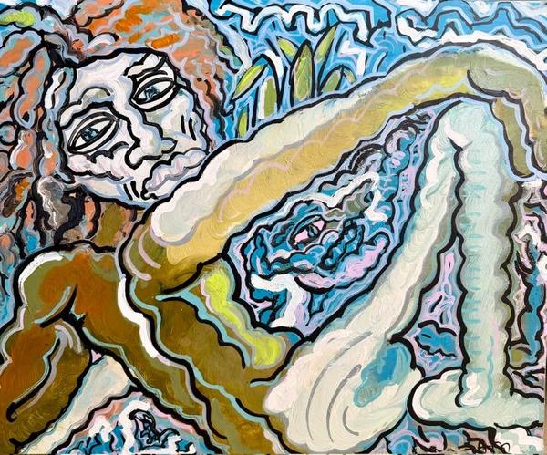 Je fais un sieste dans mon rêve — Acrylique sur toile par Sam KEUSSEYAN - Gladiateur, Marseille