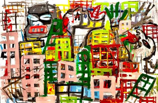 La guerre ll — 117x78cm Acrylique sur carton signé Sam KEUSSEYAN - Gladiateur par Sam KEUSSEYAN - Gladiateur, Marseille