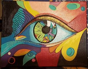 Œil azur — Acrylique