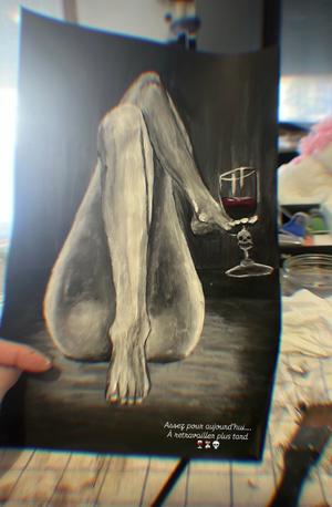 Verre à Pied — Acrylique sur papier