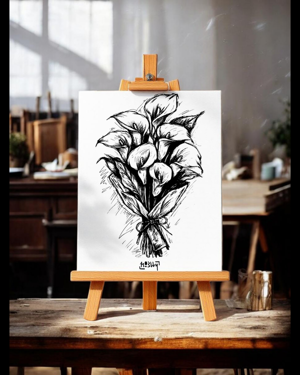 Bouquet d'Arums — Encre par Howlly, Île de France