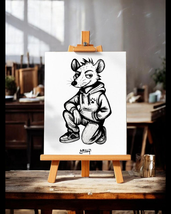 Le Rat — Encre par Howlly, Île de France