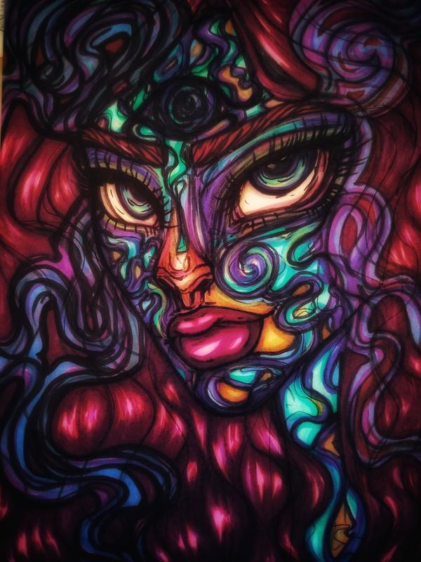 Fantasy girl — Feutre par Border-Arts, 74140 Douvaine