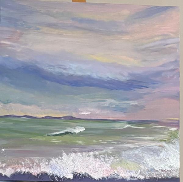 Blackrock from Sandymount — Acrylic on canvas by Maeve Kneafsey, Dublin