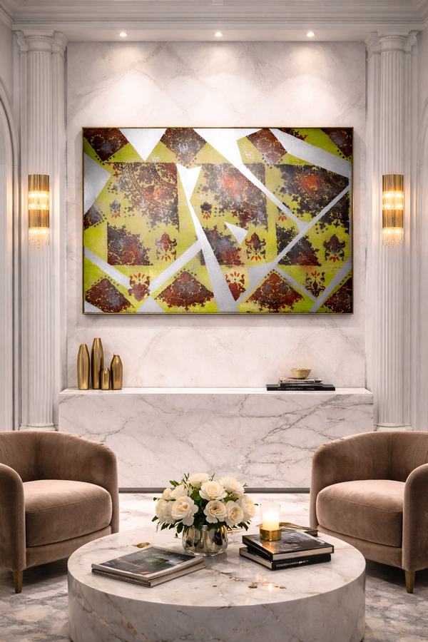 Trame Argentée 50×70cm — peinture acrylique et peinture à l’huile 작가: Milla, Strasbourg