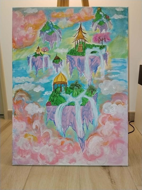Les citées célestes — Acrylic on canvas by Madiana CARRE