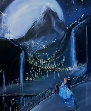 Peinture Velaris (vends uniquement des prints) — Huile sur toile