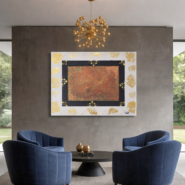 fragment Brut 50×70cm — peinture acrylique et feuille d'or by Milla FAHMI, Strasbourg