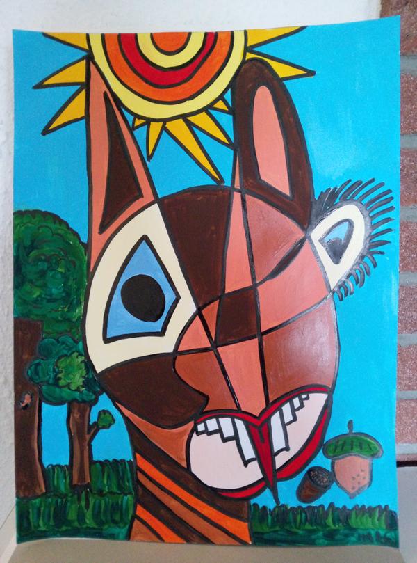 Ecureuil — Acrylic on paper by CubismishArt, Dieppe