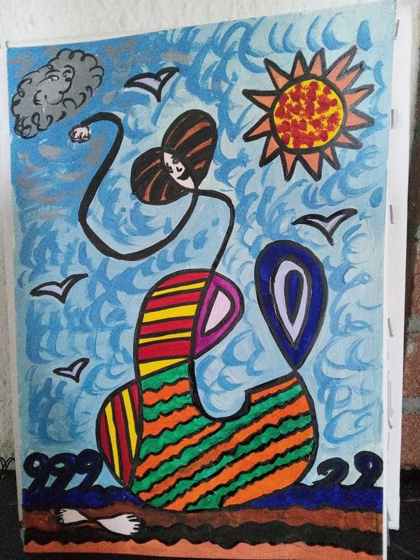Gorgone — Acrylic on paper by CubismishArt, Dieppe