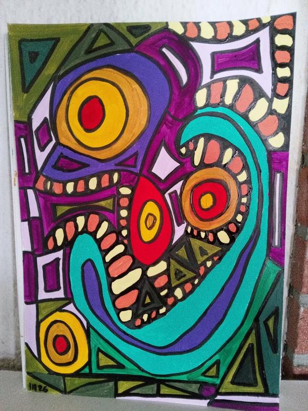 Serpentine — Acrylic on paper by CubismishArt, Dieppe