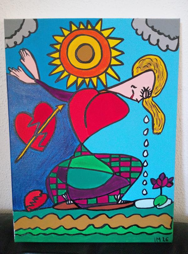Coeur Brisé — Acrylic on canvas by CubismishArt, Dieppe