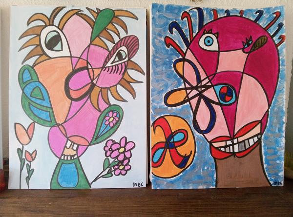 Monstres — Acrylic on paper by CubismishArt, Dieppe