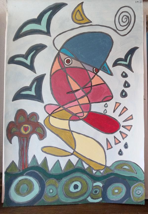Marin — Acrylic on paper by CubismishArt, Dieppe