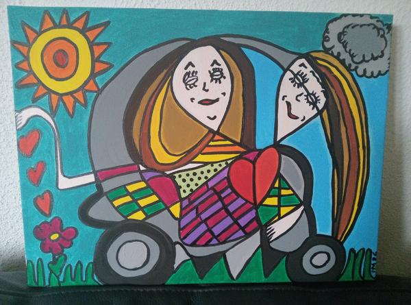 Dans Ma Voiture — Acrylic on canvas by CubismishArt, Dieppe