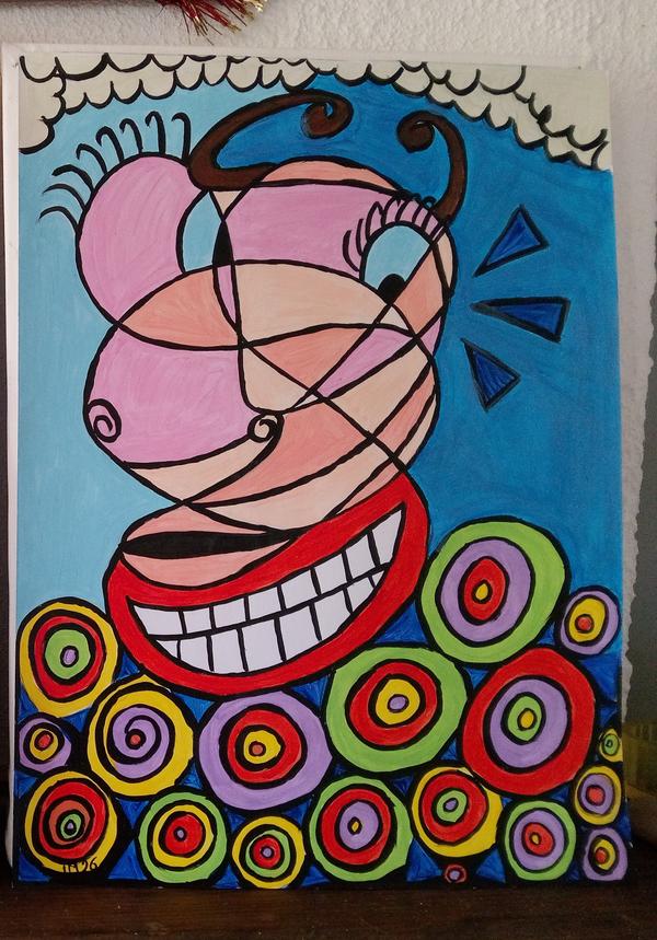 Smile — Acrylic on paper by CubismishArt, Dieppe