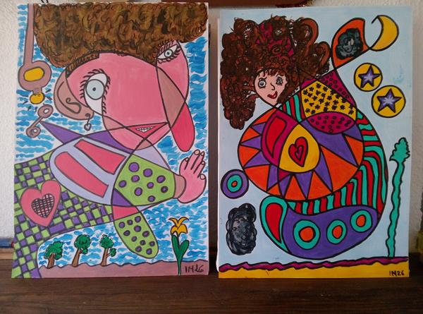 Créatures Etranges — Acrylic on paper by CubismishArt, Dieppe