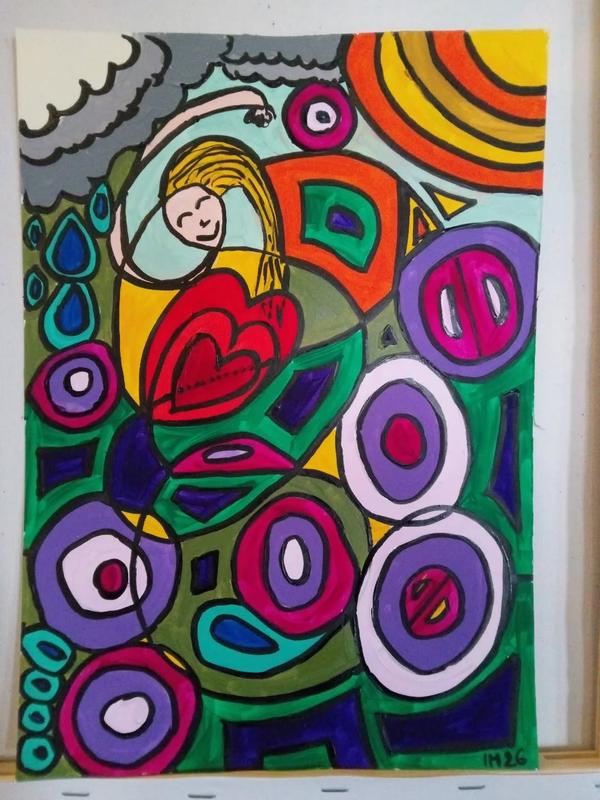 Dancing in the Rain — Acrylic on paper by CubismishArt, Dieppe