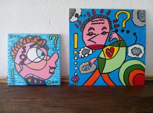 Dans leurs têtes — Acrylique sur toile