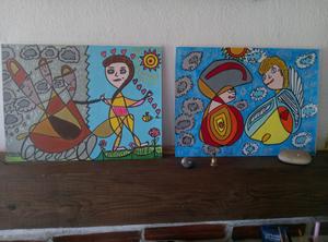 Enfer et Paradis — Acrylique sur papier