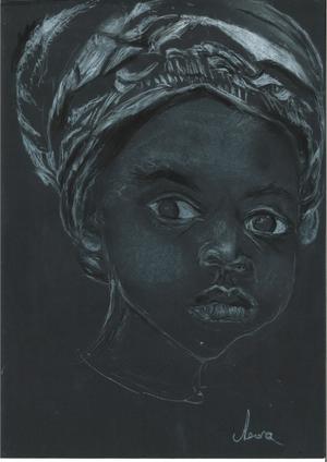 Enfant — pastel sec blanc