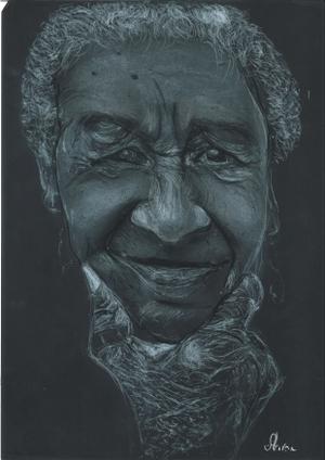 Brésilenne — pastel sec blanc