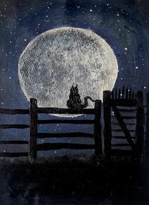 Noisette lunaire — Acrylique sur papier