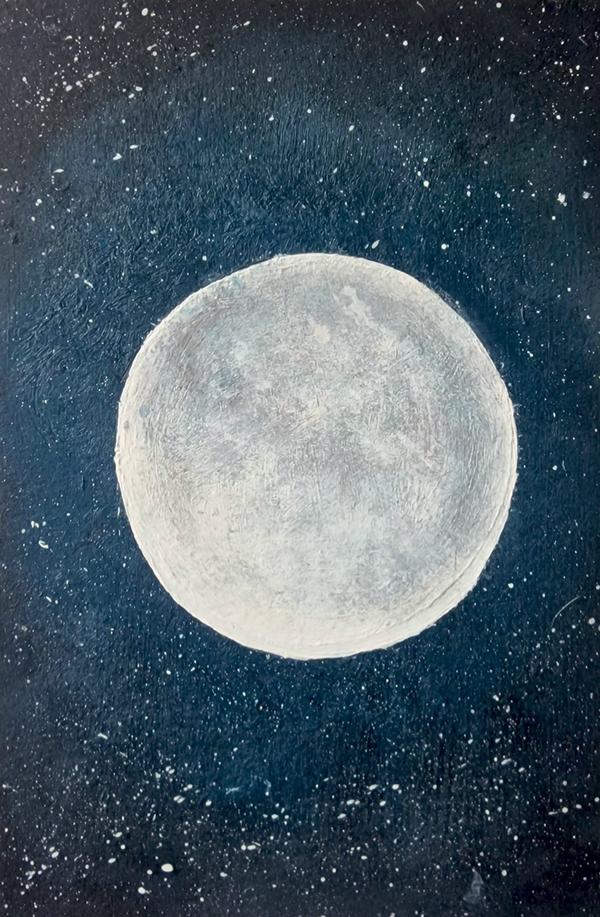 Lune Bleue — Huile sur papier 작가: Louison May, Lille
