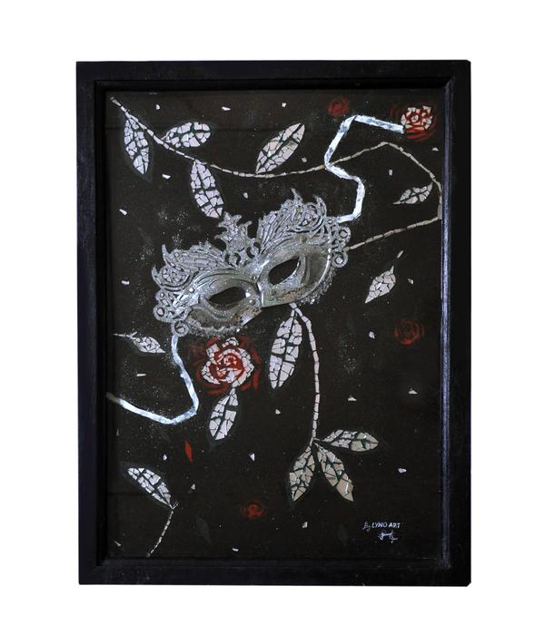 L'ÂME NOIRE MASQUÉ — Technique mixte par LYNO, Bénin