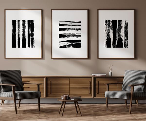 empreintes tryptique — acrylique -3x 50x65 par Eric Lisbonis