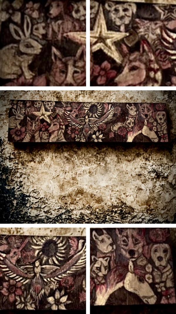 Canine collage 48” L x 12” W — Plywood par Shayla layla